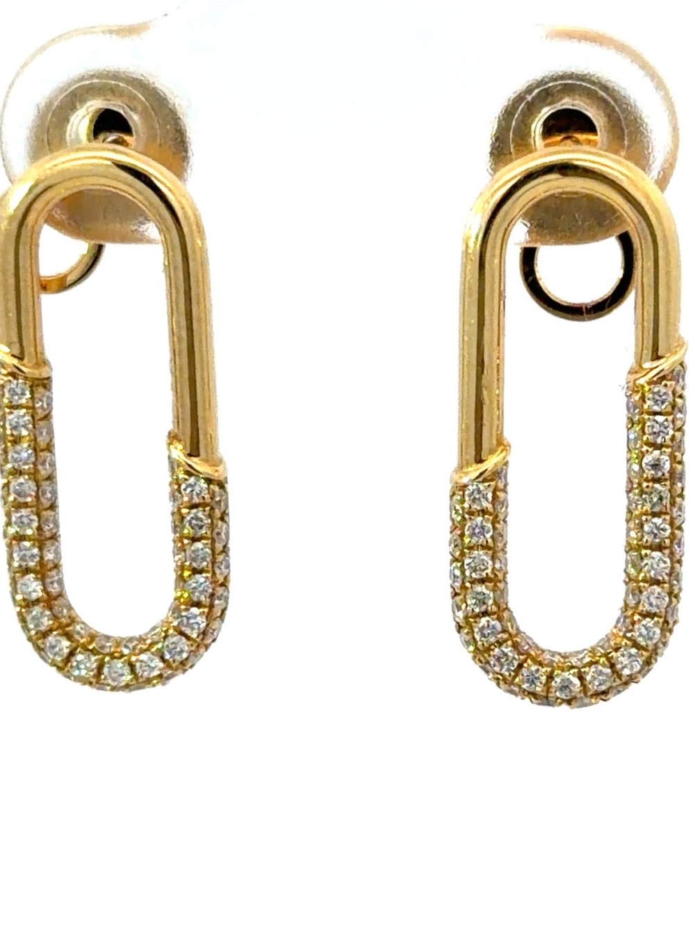 Gold Pavé Link Drop Earrings - Women Jewelry